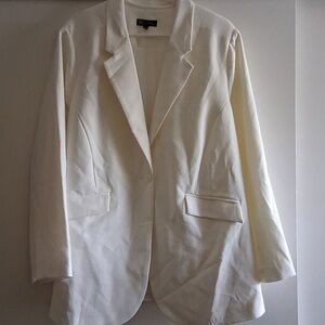 DG2 By Diane Gilman Ivory/Cream Blazer Jacket Sz 2X Workwear Minimalist Nwot